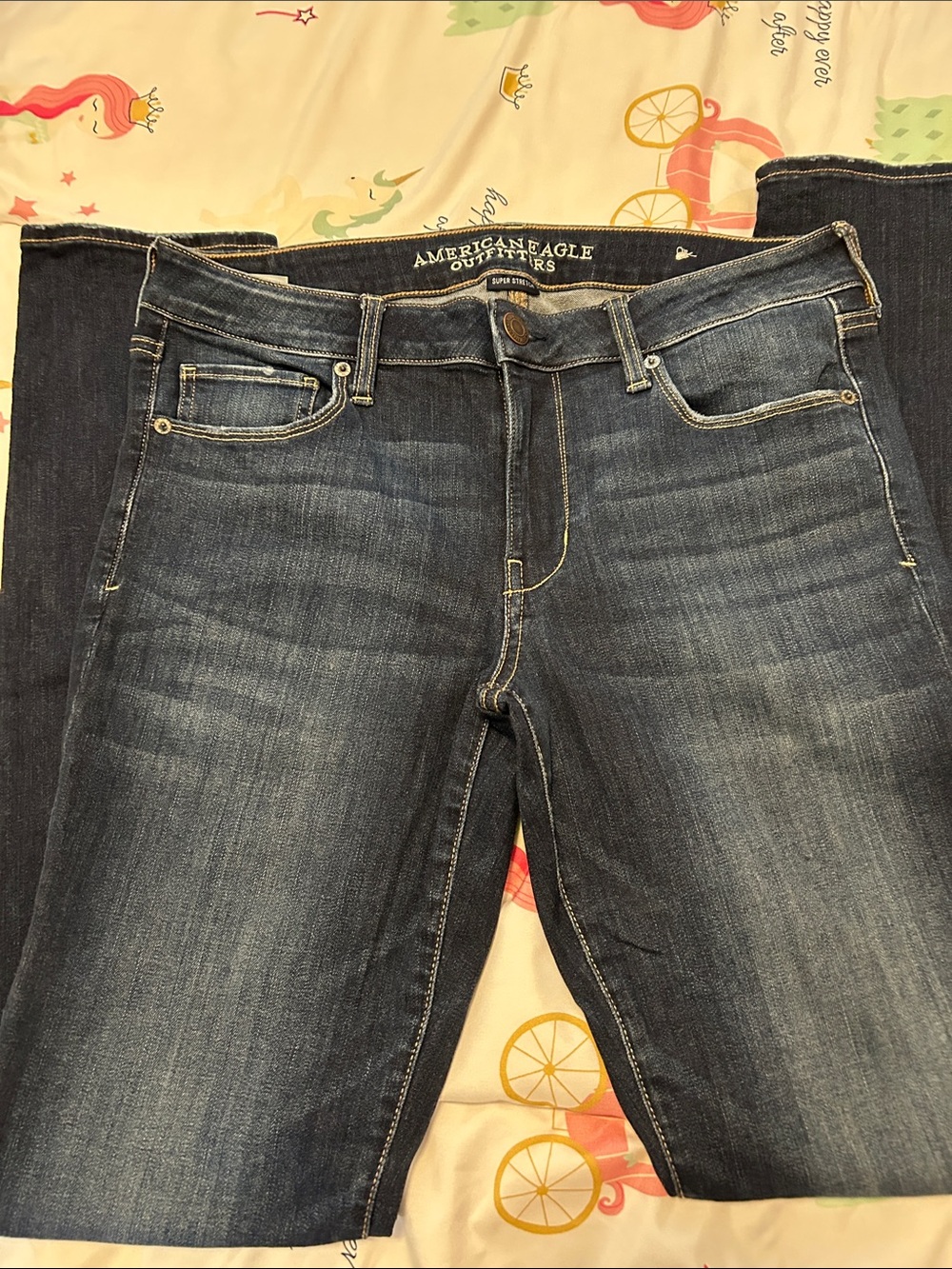 American Eagle Outfitters Women's Medium Blue Skinny Jeans-Xtra long length